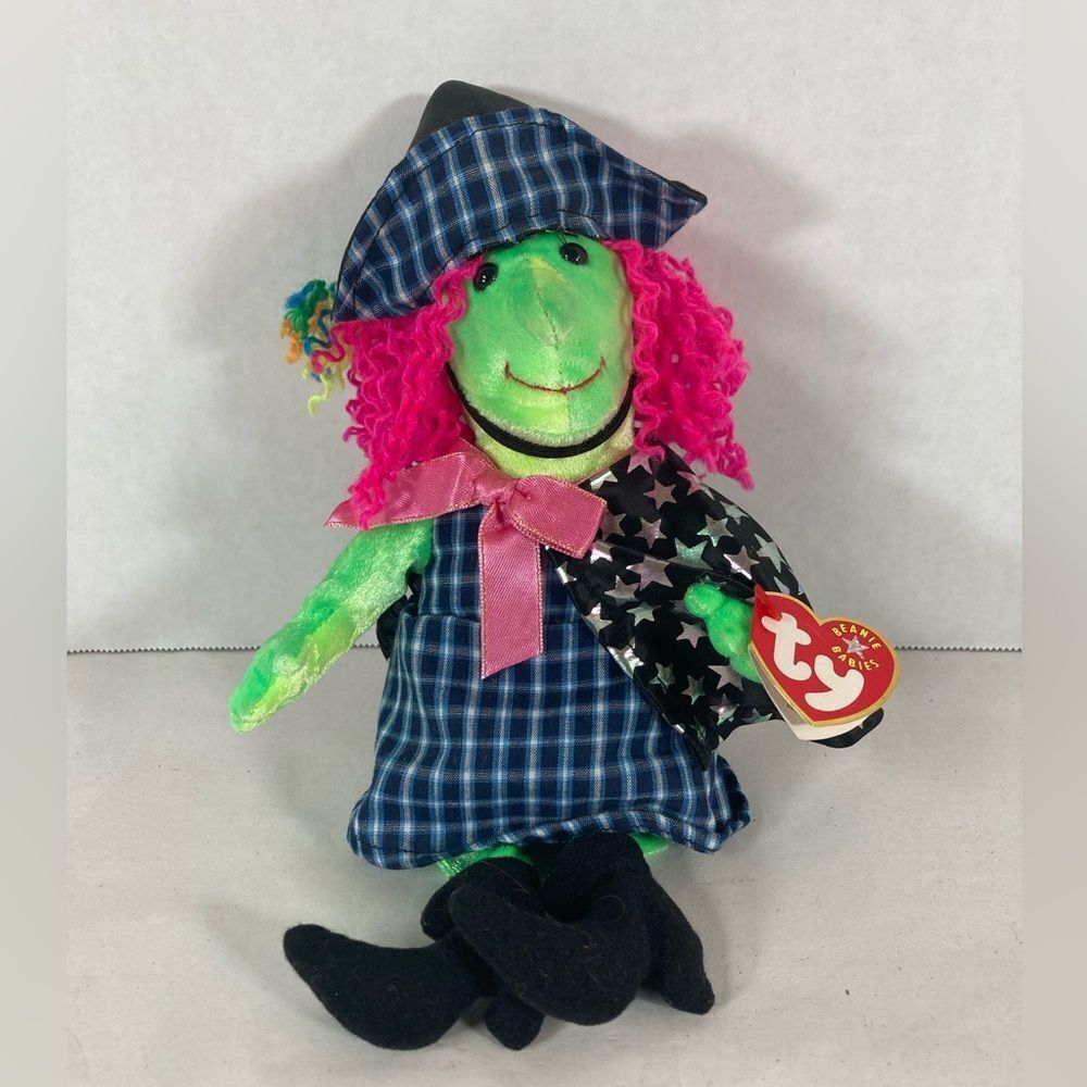 Scary the Witch 2000- TY Beanie Baby Retired Halloween Fall Plush Toy Hag Wiccan - Picture 9 of 10
